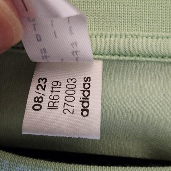 Adidas Women's 3-stripes Baby Tee NWT Green Large - Picture 5 of 11